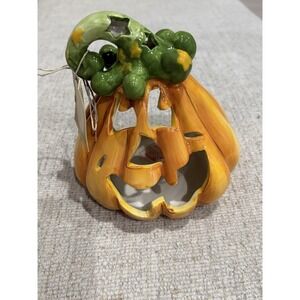 Blue Sky 2012 Halloween Pumpkin Jack-O-Lantern Ceramic by Heather Goldminc